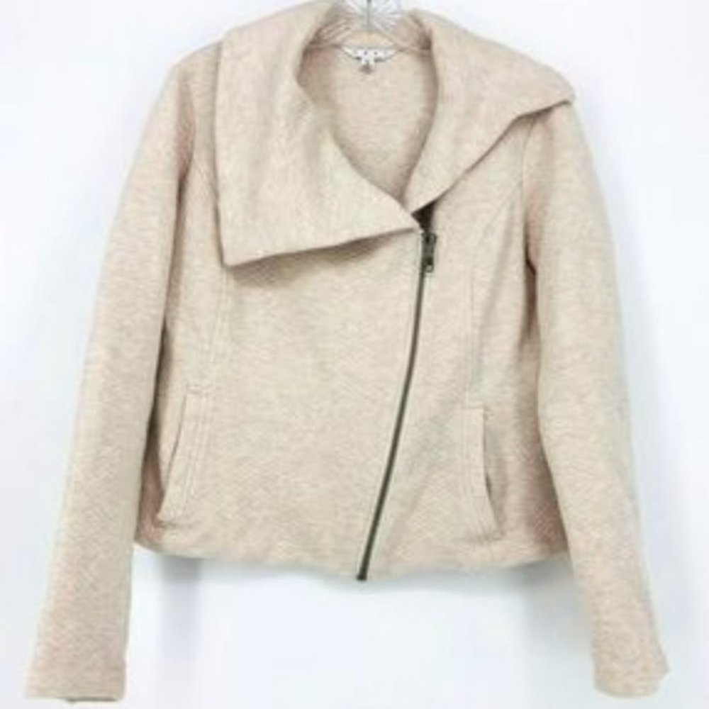 EUC Oatmeal Quilted Ryder Soft Moto Jacket Style #913